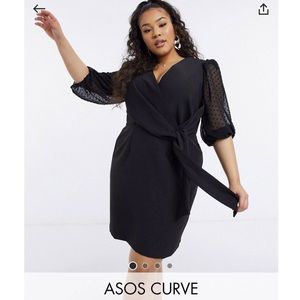 ASOS DESIGN Curve wrap front mini dress